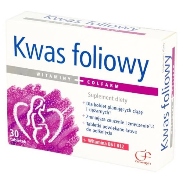 Kwas foliowy Max, tabletki dla kobiet w ciąży i planujących ciążę, 30 szt.