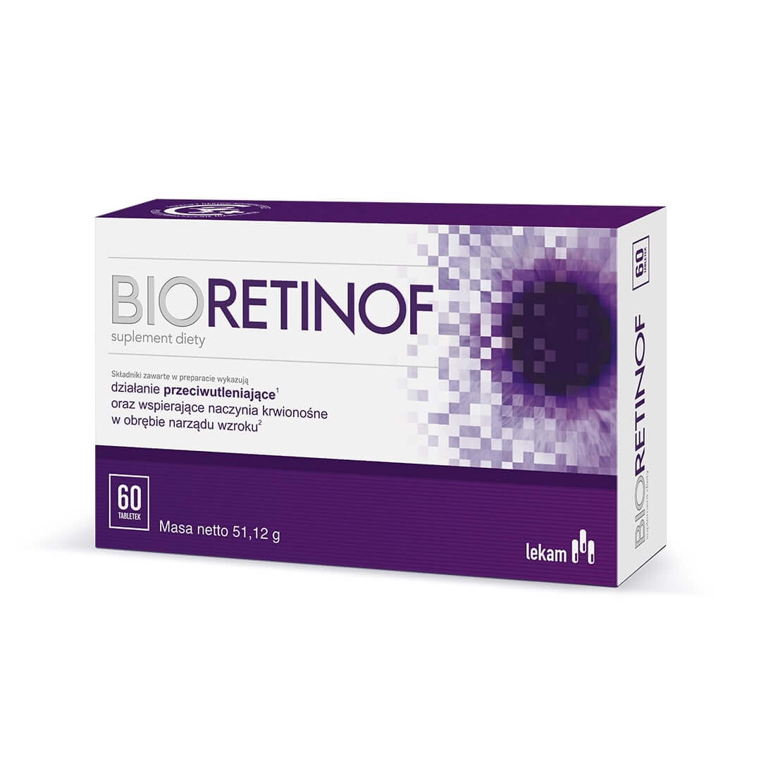Bioretinof , tabletki dla osób chcących utrzymać zdrowy wzrok, 60 szt.
