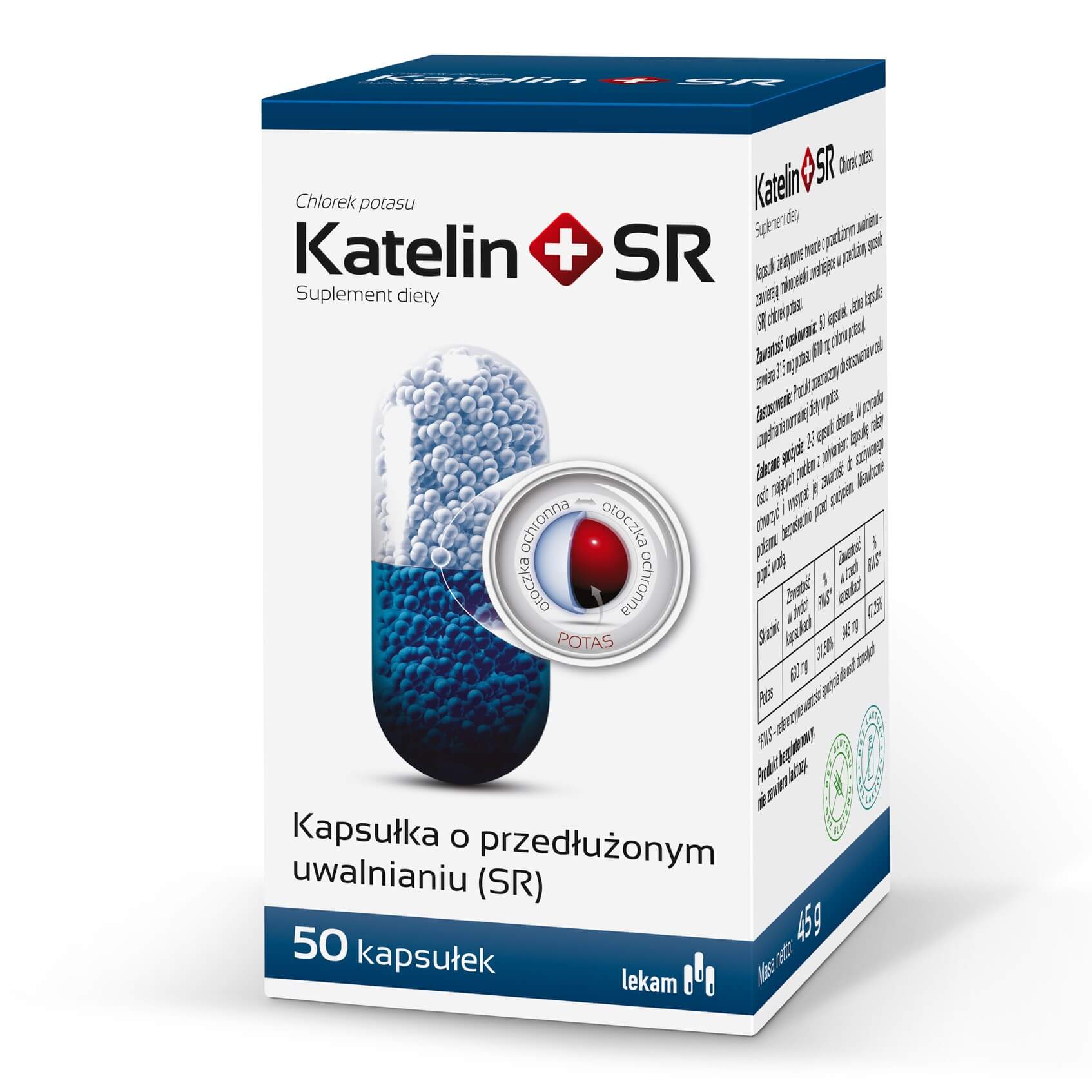 Katelin+SR, kapsułki ze składnikami pomagającymi utrzymać prawidłowe ciśnienie krwi, 50 szt.
