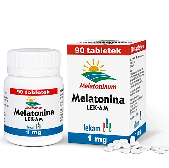 Melatonina LEK-AM , tabletki wspomagające w zasypianiu, 90 szt.