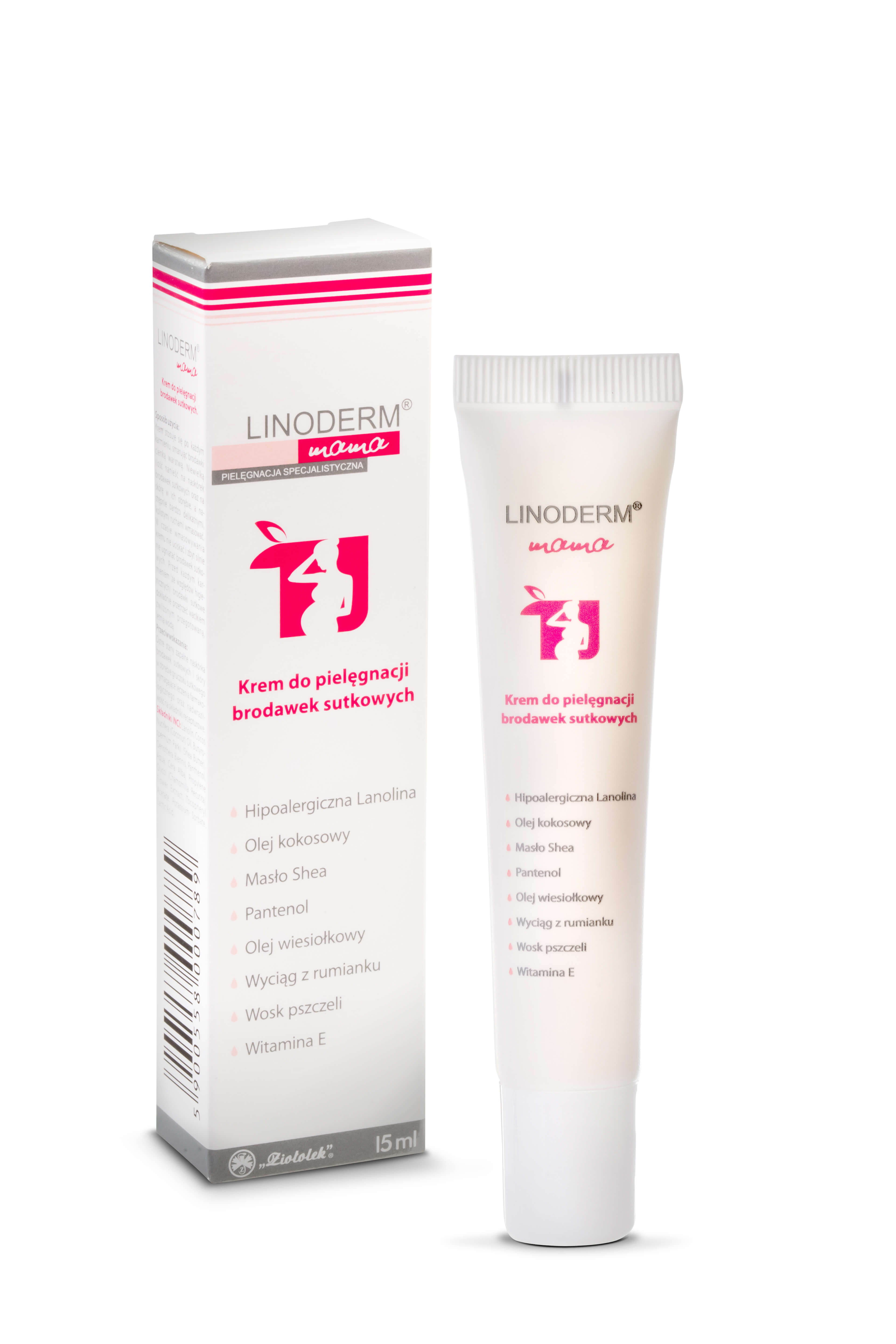 Linoderm Mama, krem do pielęgnacji brodawek sutkowych, 15 ml