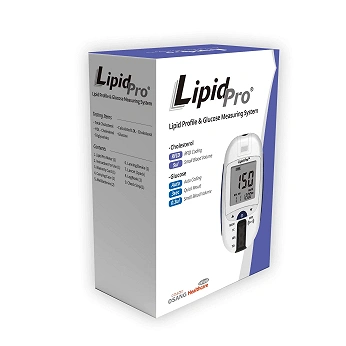 LipidPro, urządzenie do monitorowania poziomu glukozy i cholesterolu we krwi, 1 szt.