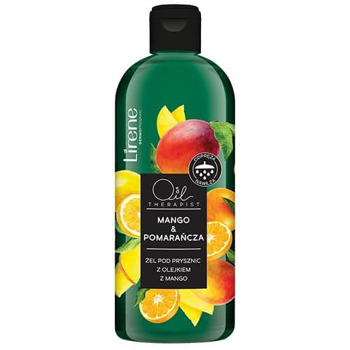 Lirene Oil Therapist, żel pod prysznic z olejkiem mango, pomarańcza&mango, 400 ml
