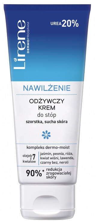 Lirene Nawilżenie, krem odżywczy do stóp dla skóry szorstkiej i suchej UREA 20 %, 100 ml