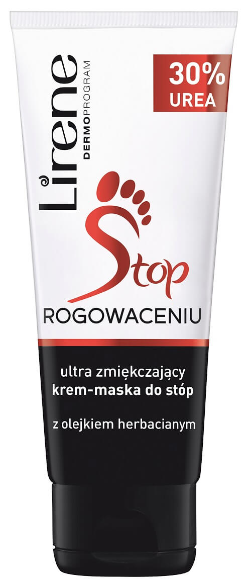 Lirene Stop Rogowaceniu, krem-maska do stóp ultra zmiękczający z olejkiem herbacianym, 75 ml