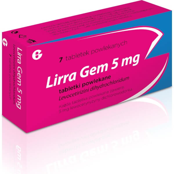 Lirra Gem, tabletki na alergiczne zapalenie błony śluzowej nosa, 7 szt.