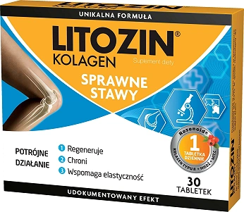 Litozin Kolagen, tabletki ze składnikami wspierającymi sprawne stawy, 30 szt.