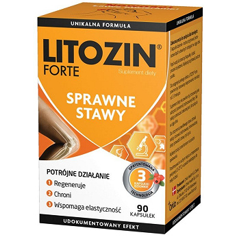 Litozin Forte, kapsułki ze składnikami wspierającymi prawidłowe funkcjonowanie stawów, 90 szt.