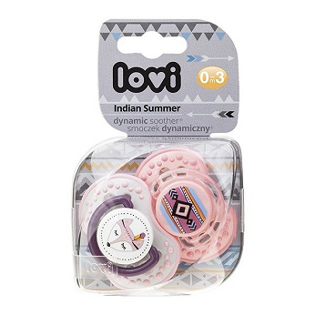 Lovi Indian Summer Girl 0–3m, smoczek silikonowy dynamiczny, 2 szt.