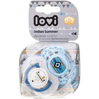 Lovi Indian Summer Boy 0–3m, smoczek silikonowy dynamiczny, 2 szt.