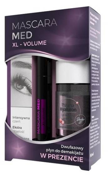 Mascara Med XL Volume, Zestaw: mascara 6 ml + dwufazowy płyn do demakijażu oczu 50 ml