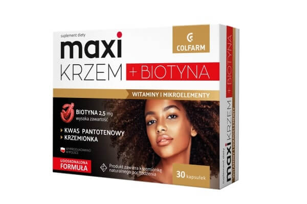 Maxi Krzem + Biotyna kapsułki twarde, 30 szt.