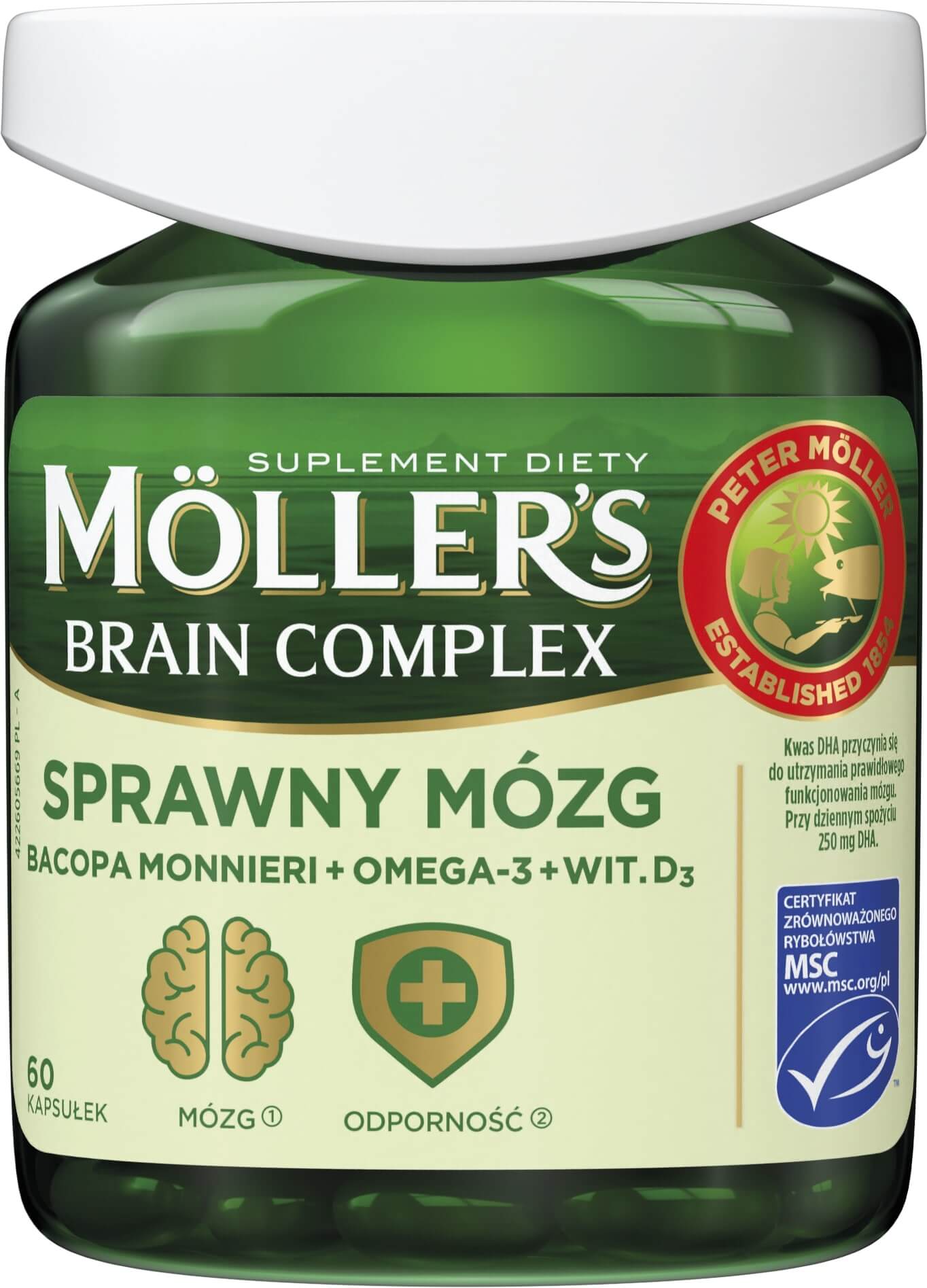 Mollers Brain Complex, kapsułki na odporność i sprawny mózg, 60 szt.