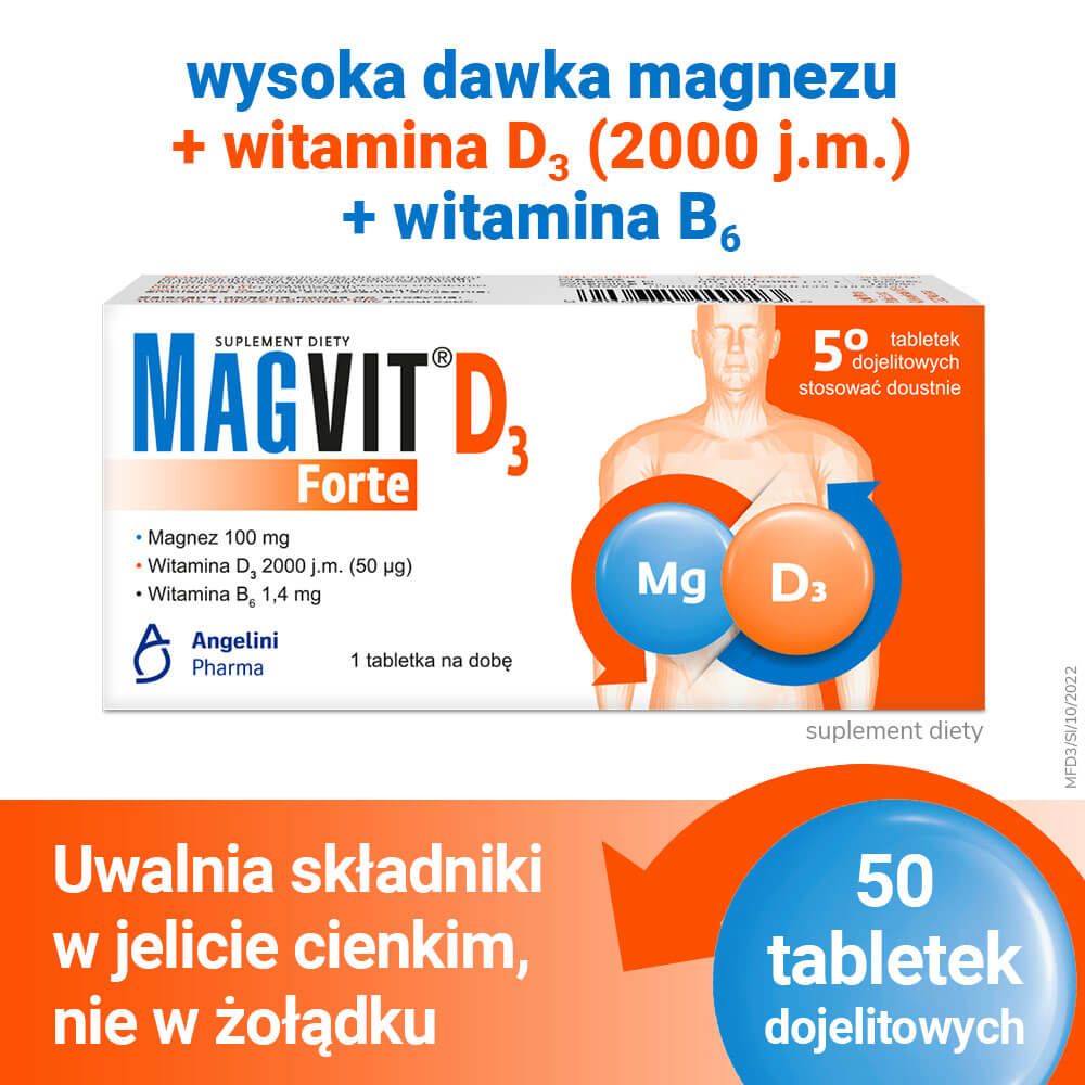 Magvit D3 Forte, tabletki, 50 szt. KRÓTKA DATA 30.06.2025