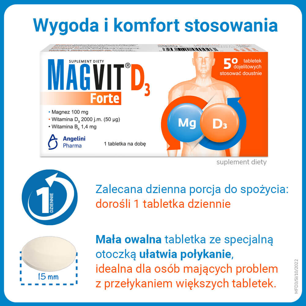 Magvit D3 Forte, tabletki, 50 szt. KRÓTKA DATA 30.06.2025