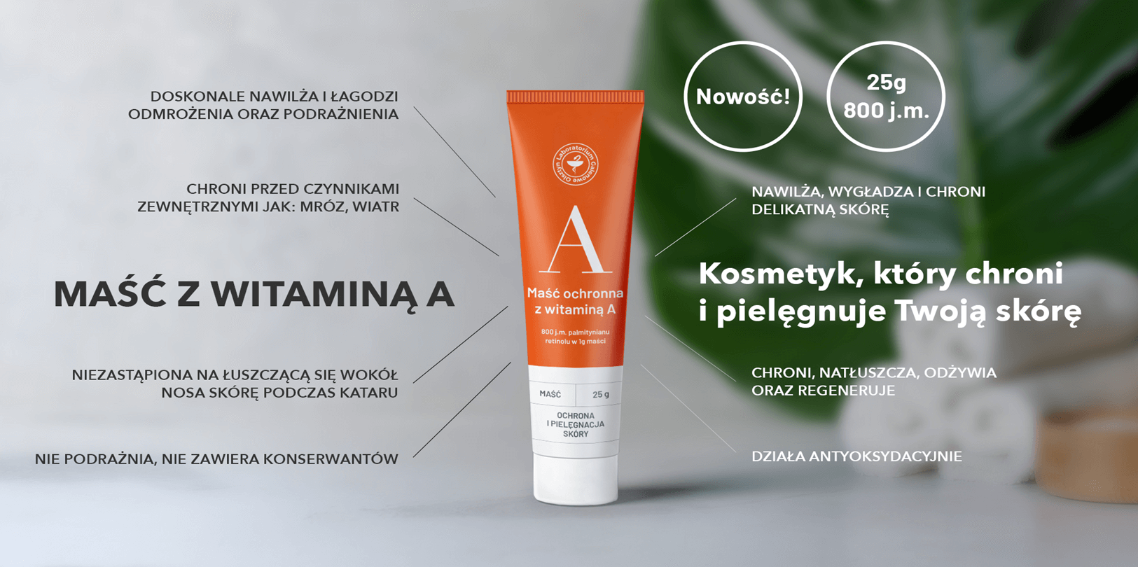 Maść ochronna z witaminą A , o działaniu łagodzącym i nawilżającym, 25 g