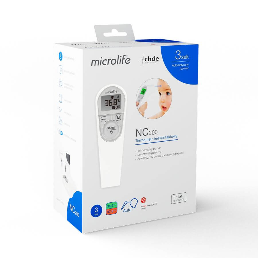 Termometr Microlife NC 200 elektroniczny bezdotykowy, 1 szt.
