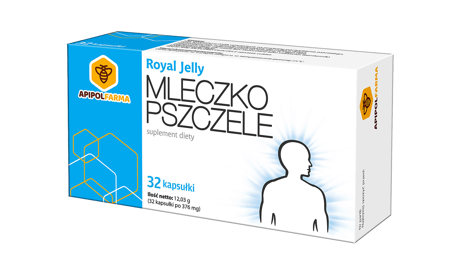 Mleczko Pszczele Royal Jelly kapsułki ze składnikami wspomagającymi sprawność fizyczną i psychiczną, 32 szt.