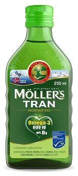 Mollers Tran Norweski, płyn o smaku jabłkowym, 250 ml
