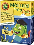 Mollers Omega-3 Rybki  żelki z kwasami Omega-3, o smaku jabłkowym, 36 szt. 