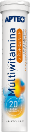 Multiwitamina z żeń-szeniem tabletki musujące z witaminami i minerałami o smaku cytrynowym, 20 szt.