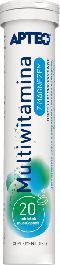 Multiwitamina z magnezem APTEO tabletki musujące z witaminami i minerałami o smaku pomarańczowym, 20 szt.