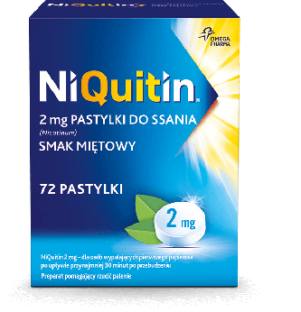 NiQuitin, pastylki do ssania wspomagające rzucenie palenia, 72 szt.