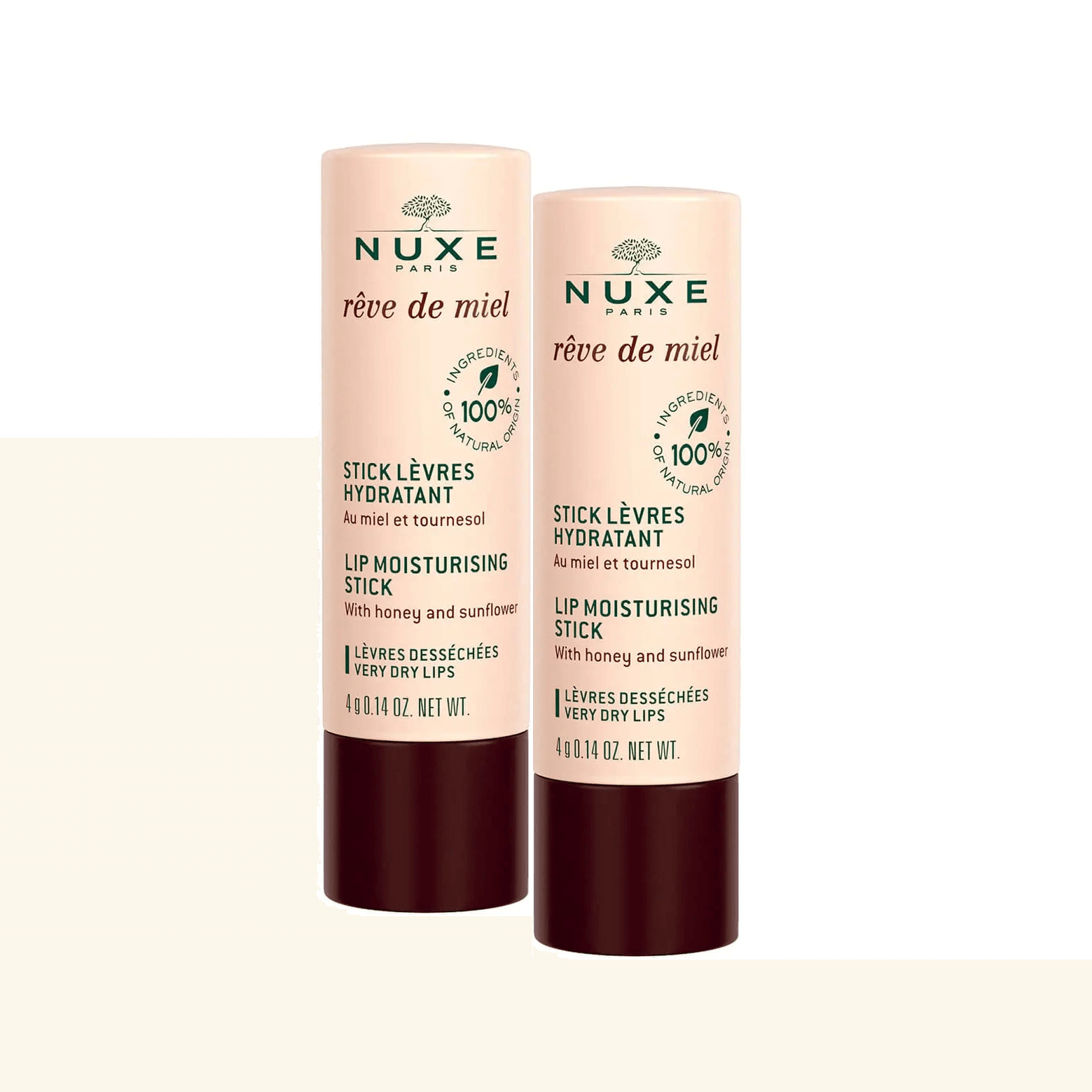 Nuxe Reve De Miel pomadka nawilżająca do ust, 2 x 4 g