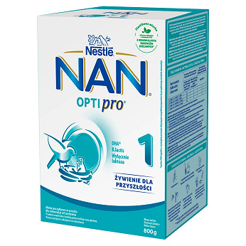 NAN OptiPro 1, mleko pocztkowe dla niemowląt od 1 dnia życia, 800 g