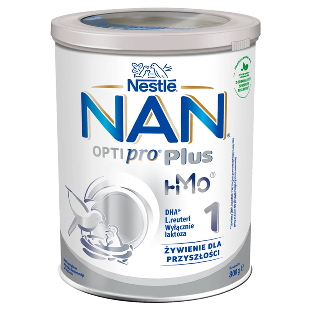 NAN OptiPro Plus 1 mleko modyfikowane początkowe w proszku dla niemowląt od urodzenia, 800 g