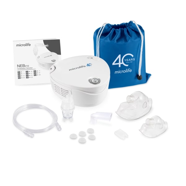 MICROLIFE Inhalator kompresorowy NEB 210, wspomagający leczenie dróg oddechowych, 1 szt.