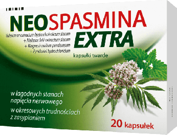 Extraspasmina, kapsułki w łagodnych stanach napięcia nerwowego, ułatwiające zasypianie, 20 szt.