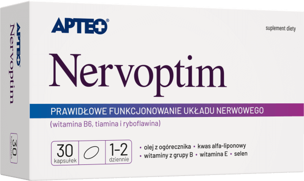 Nervoptim APTEO, kapsułki ze składnikami wspomagającymi układ nerwowy, 30 szt.