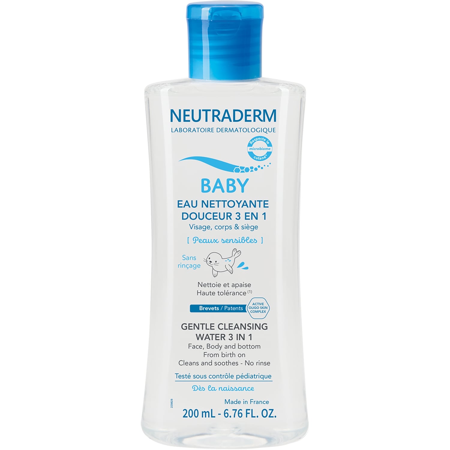 NEUTRADERM BABY, łagodna woda myjąca 3w1, 200ml