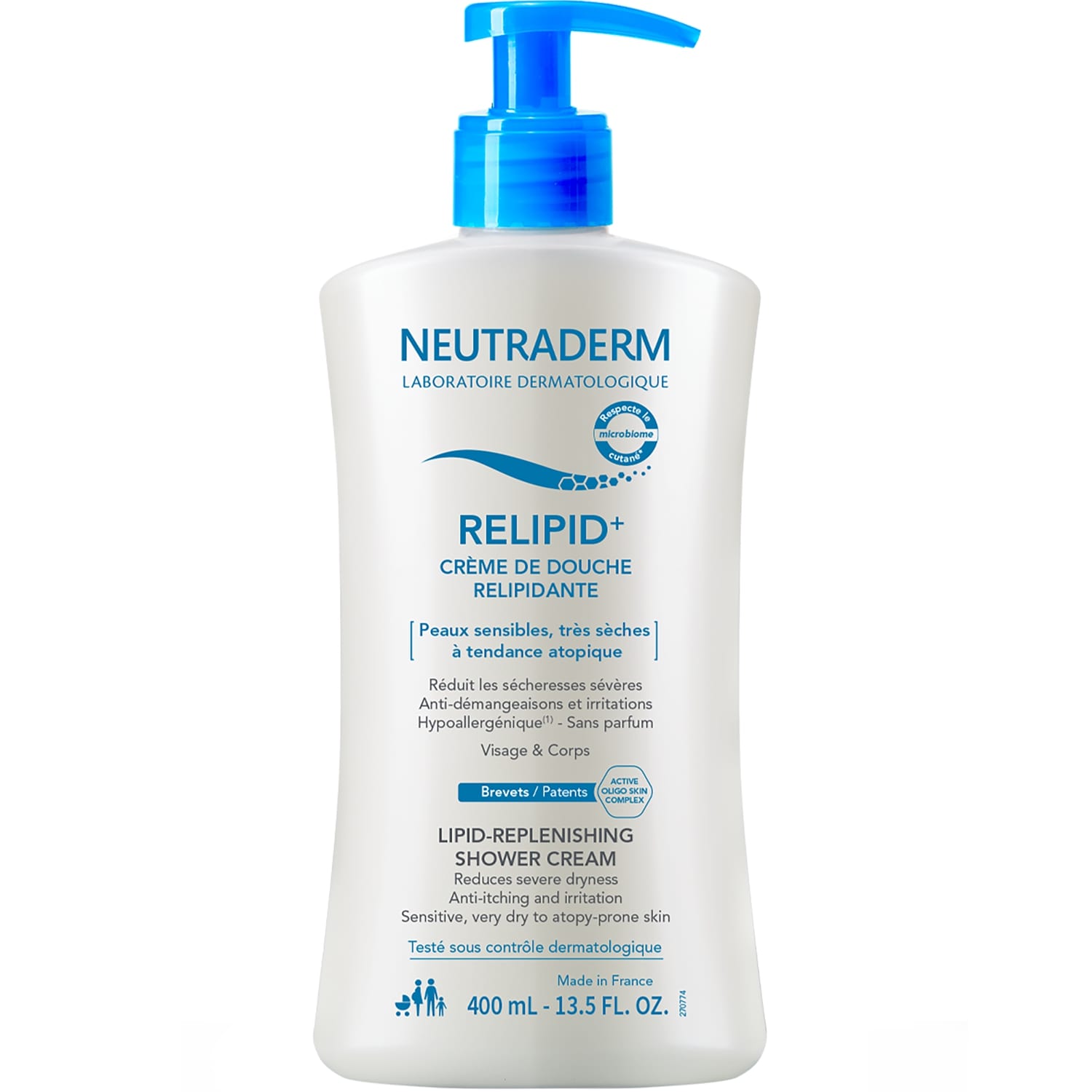 Кремовое средство для умывания лица и тела Neutraderm Relipid+ для очень сухой и атопичной кожи, 400 мл — фото 2
