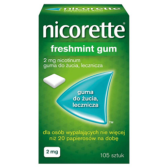 Nicorette Freshmint Gum, gumy do żucia z nikotyną, 105 szt.