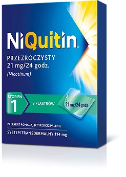 NiQuitin, plastry transdermalne wspomagające rzucenie palenia, 7 szt.