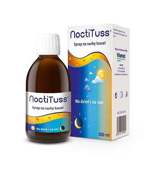 NoctiTuss , syrop łagodzący kaszel suchy na dzień i na noc, 200 ml