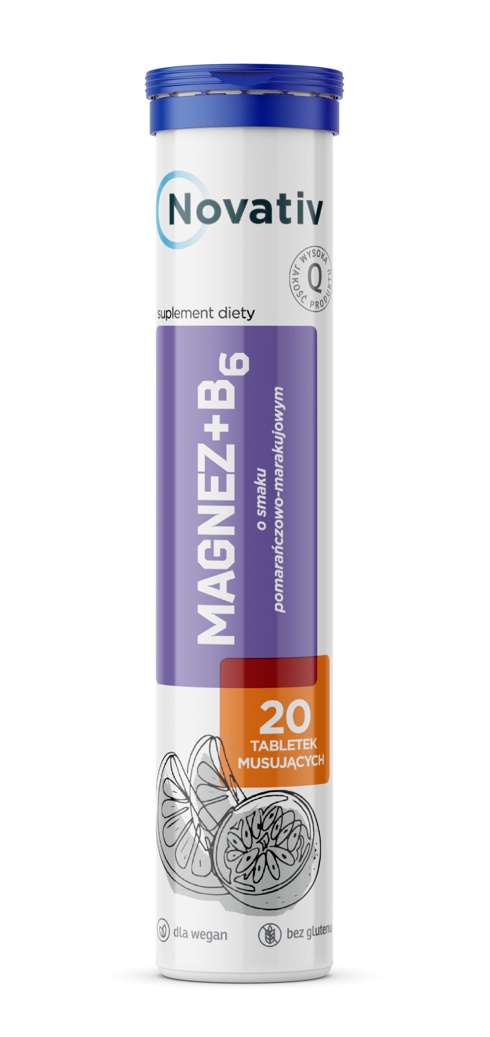 Novativ Magnez + B6  20 tabletek musujących