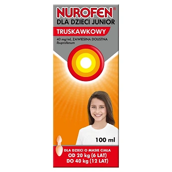 Nurofen Junior, syrop o smaku truskawkowym, 100 ml
