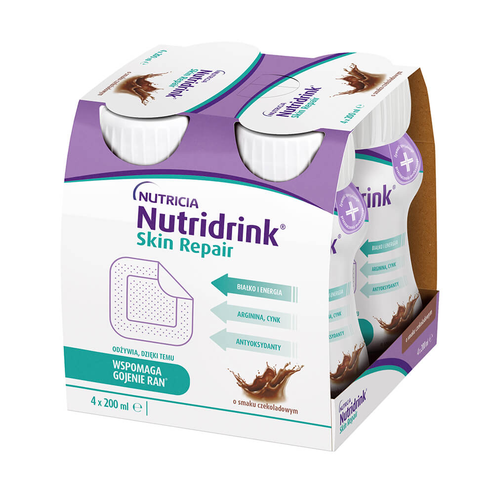 Nutridrink Skin Repair , o smaku czekoladowym, 4 x 200 ml