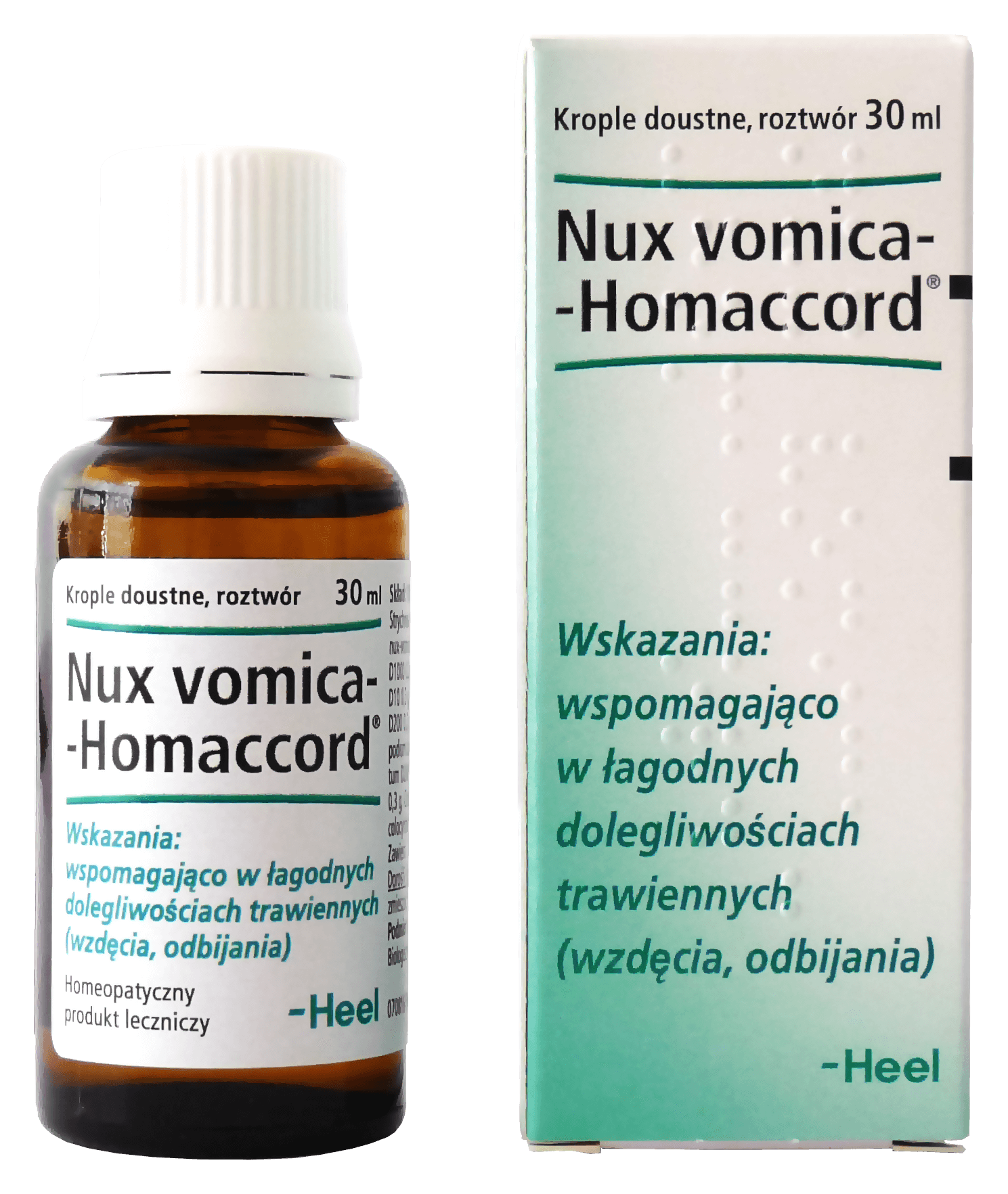HEEL Nux vomica-Homaccord, krople na łagodne dolegliwości trawienne, 30 ml