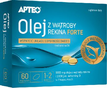 Olej z wątroby rekina Forte APTEO, kapsułki ze składnikami wspierającymi pracę układu odpornościowego, 60 szt.