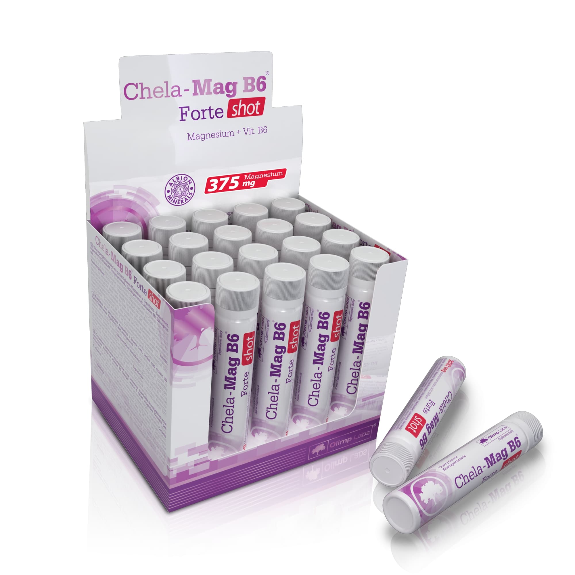 Chela-Mag B6 Forte Shot, płyn z magnezem o smaku pomarańczowym, 1 ampułka 25 ml