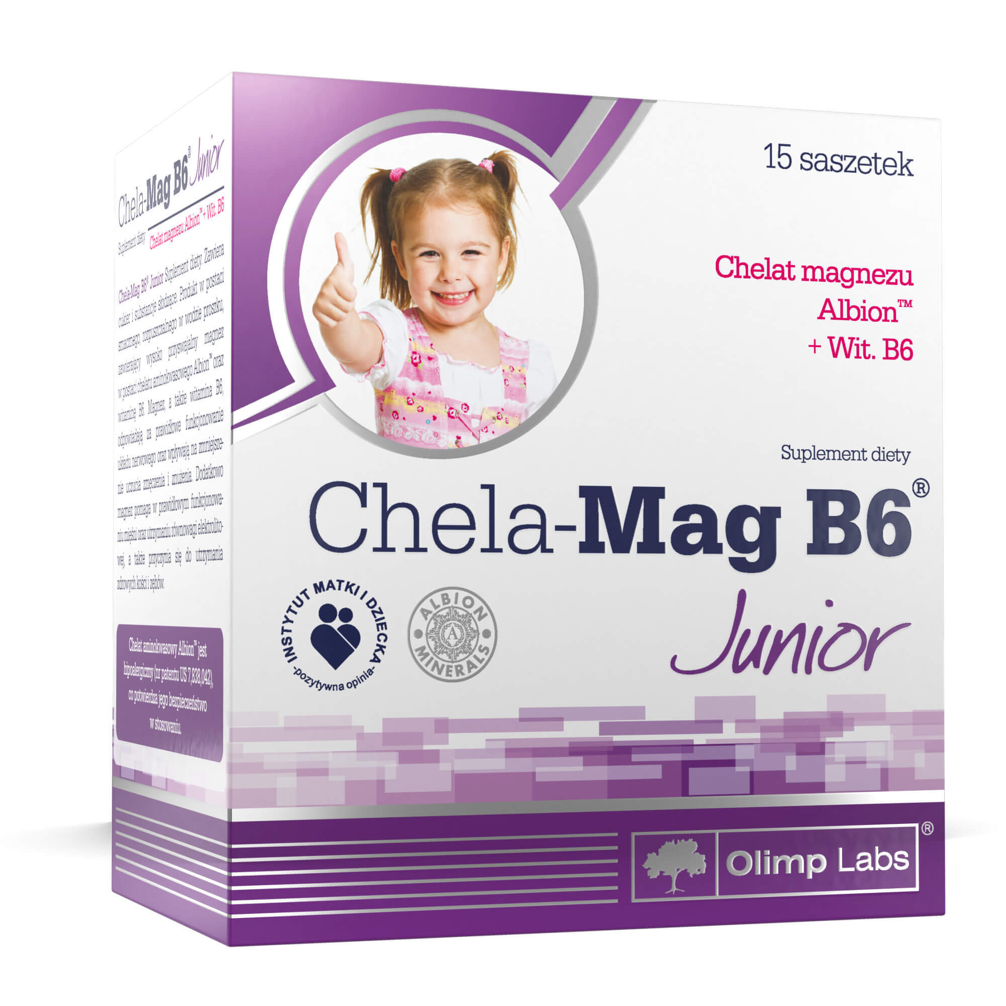 Olimpek Chela-Mag B6 Junior, proszek z magnezem i witaminą B6 dla dzieci, 15 szt.