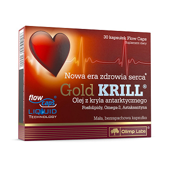 Olimp Gold KRILL , kapsułki ze składnikami wspomagającymi prawidłową pracę serca, 30 szt.