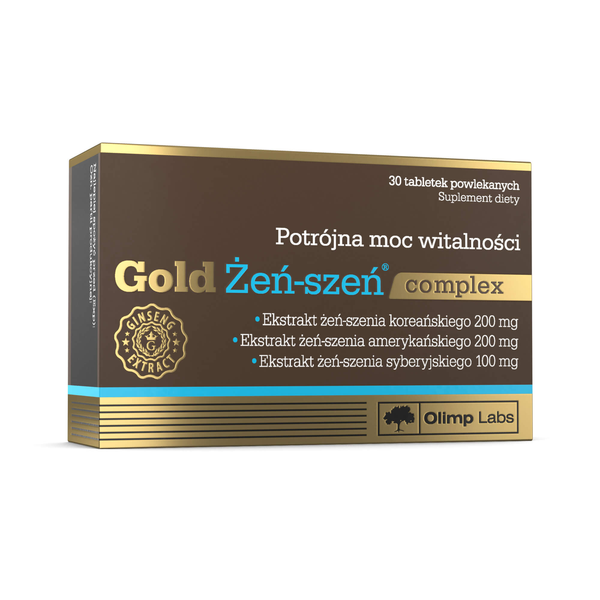 Olimp Gold Żeń-szeń complex kapsułki zmniejszające uczucie zmęczenia, 30 szt. 
