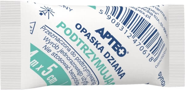 Opaska dziana podtrzymująca APTEO CARE 4 m x 5 cm, 1 szt.