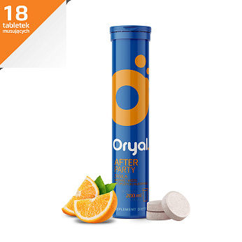 Oryal After Party, tabletki musujące z witaminami zmniejszające objawy kaca, 18 szt.
