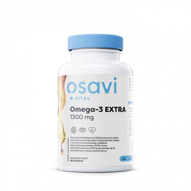Osavi Omega-3 EXTRA, kapsułki ze składnikami wspomagającymi prawidłowe finkcjonowanie organizmu, 60 szt.